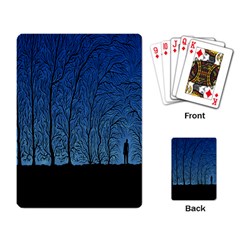 Forest Tree Night Blue Black Man Playing Card by Mariart