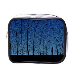 Forest Tree Night Blue Black Man Mini Toiletries Bags
