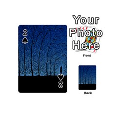 Forest Tree Night Blue Black Man Playing Cards 54 (mini) 