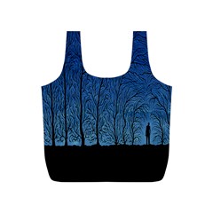 Forest Tree Night Blue Black Man Full Print Recycle Bags (s)  by Mariart