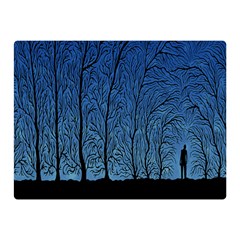 Forest Tree Night Blue Black Man Double Sided Flano Blanket (mini)  by Mariart