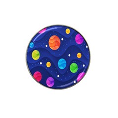 Planet Space Moon Galaxy Sky Blue Polka Hat Clip Ball Marker