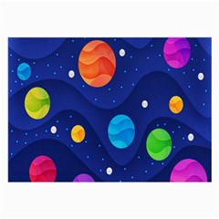 Planet Space Moon Galaxy Sky Blue Polka Large Glasses Cloth by Mariart