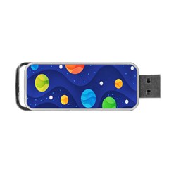 Planet Space Moon Galaxy Sky Blue Polka Portable Usb Flash (one Side) by Mariart