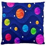 Planet Space Moon Galaxy Sky Blue Polka Standard Flano Cushion Case (One Side) Front