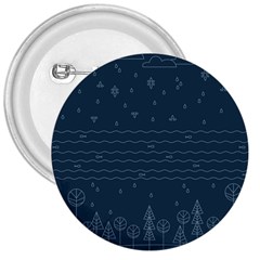 Rain Hill Tree Waves Sky Water 3  Buttons by Mariart