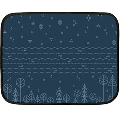 Rain Hill Tree Waves Sky Water Fleece Blanket (mini) by Mariart