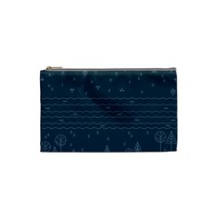 Rain Hill Tree Waves Sky Water Cosmetic Bag (small)  by Mariart