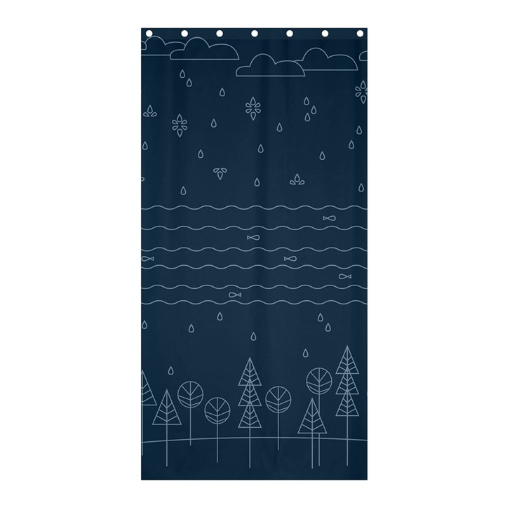 Rain Hill Tree Waves Sky Water Shower Curtain 36  x 72  (Stall) 