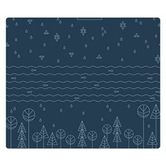 Rain Hill Tree Waves Sky Water Double Sided Flano Blanket (small)  by Mariart