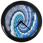 Psycho Hole Chevron Wave Seamless Wall Clocks (Black) Front