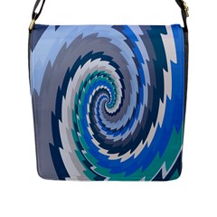 Psycho Hole Chevron Wave Seamless Flap Messenger Bag (l)  by Mariart