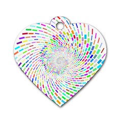 Prismatic Abstract Rainbow Dog Tag Heart (two Sides) by Mariart