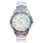 Prismatic Abstract Rainbow Stainless Steel Analogue Watch Front