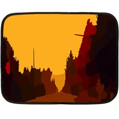 Road Trees Stop Light Richmond Ace Fleece Blanket (mini)