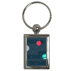 Space Pelanet Galaxy Comet Star Sky Blue Key Chains (rectangle) 