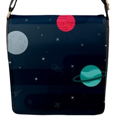 Space Pelanet Galaxy Comet Star Sky Blue Flap Messenger Bag (s)