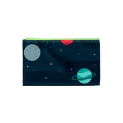 Space Pelanet Galaxy Comet Star Sky Blue Cosmetic Bag (xs) by Mariart