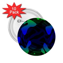 Spectrum Sputnik Space Blue Green 2 25  Buttons (10 Pack) 