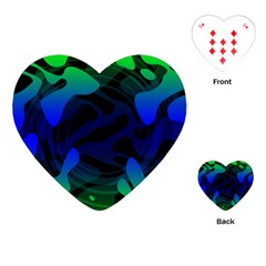 Spectrum Sputnik Space Blue Green Playing Cards (heart)  by Mariart