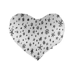 Star Doodle Standard 16  Premium Flano Heart Shape Cushions