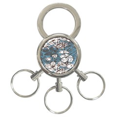Star Flower Grey Blue Beauty Sexy 3-ring Key Chains by Mariart