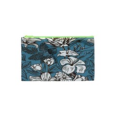 Star Flower Grey Blue Beauty Sexy Cosmetic Bag (xs) by Mariart