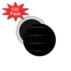 Stripes Black White Minimalist Line 1 75  Magnets (100 Pack) 