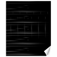 Stripes Black White Minimalist Line Canvas 16  X 20  