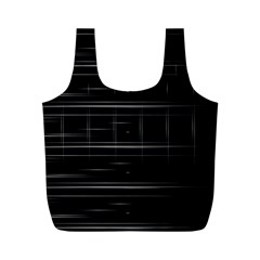 Stripes Black White Minimalist Line Full Print Recycle Bags (m) 