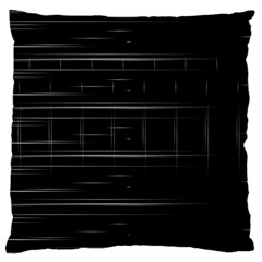Stripes Black White Minimalist Line Large Flano Cushion Case (one Side) by Mariart