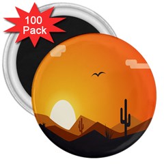 Sunset Natural Sky 3  Magnets (100 Pack)