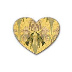 Art Nouveau Rubber Coaster (heart)  by NouveauDesign