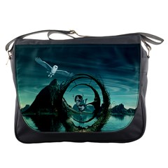 Cute Fairy Dancing On The Moon Messenger Bags by FantasyWorld7