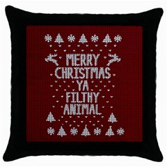 Ugly Christmas Sweater Throw Pillow Case (black) by Valentinaart