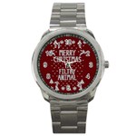 Ugly Christmas Sweater Sport Metal Watch Front