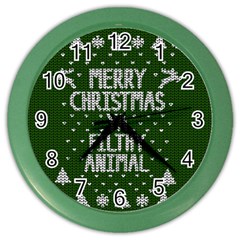 Ugly Christmas Sweater Color Wall Clocks by Valentinaart