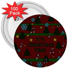 Ugly Christmas Sweater 3  Buttons (100 Pack)  by Valentinaart