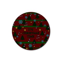 Ugly Christmas Sweater Rubber Round Coaster (4 pack) 