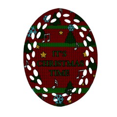 Ugly Christmas Sweater Ornament (Oval Filigree)