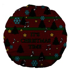 Ugly Christmas Sweater Large 18  Premium Round Cushions by Valentinaart