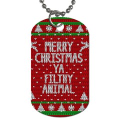 Ugly Christmas Sweater Dog Tag (one Side) by Valentinaart