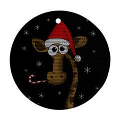 Christmas Giraffe  Round Ornament (Two Sides)
