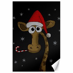 Christmas Giraffe  Canvas 20  X 30   by Valentinaart