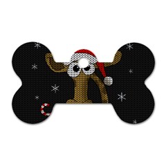 Christmas Giraffe  Dog Tag Bone (Two Sides)