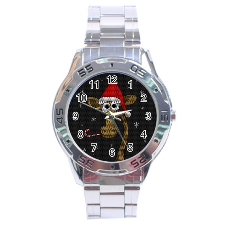 Christmas Giraffe  Stainless Steel Analogue Watch