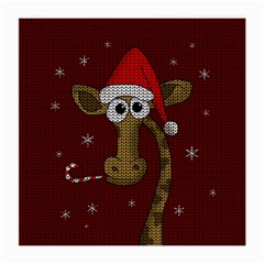 Christmas Giraffe  Medium Glasses Cloth by Valentinaart
