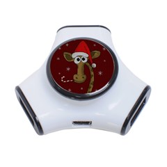 Christmas Giraffe  3-port Usb Hub by Valentinaart