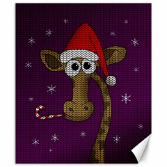 Christmas Giraffe  Canvas 20  X 24   by Valentinaart