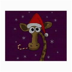 Christmas Giraffe  Small Glasses Cloth (2-side) by Valentinaart